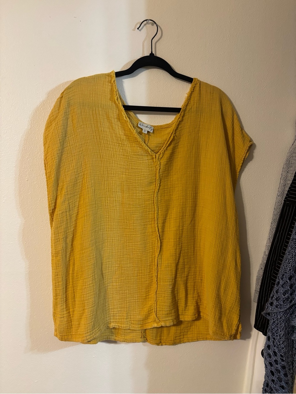 Wonderly Mustard Yellow V-Neck Tunic Top
